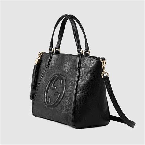 ebay gucci black leather handbag|authentic black leather Gucci handbag.